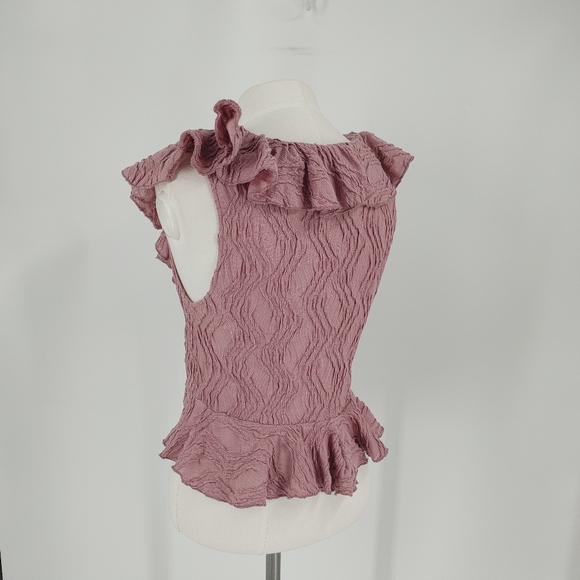 Zara Textured Ruffle Blouse - Picture 4 of 5